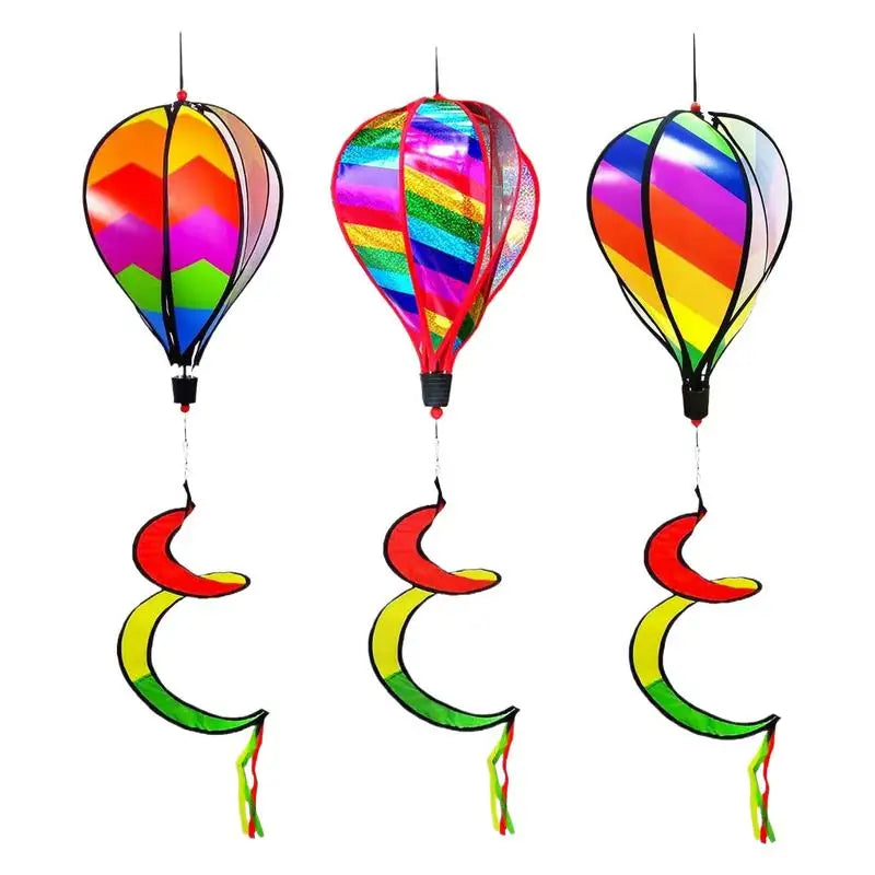 Hot Air Balloon Spinner 3X Balloon Wind Spinners Outdoor Windsock Ornament Outdoor Decoration For Holiday Camping Wedding