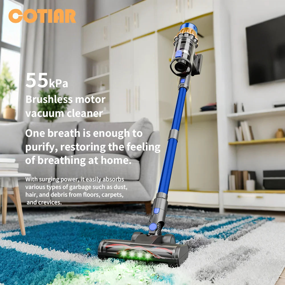 COTIAR V22 55KPa 650W Cordless Vacuum Cleaner Handheld Portable Suction Power LED Display  Home Deep Cleaning Multi Scenario Use