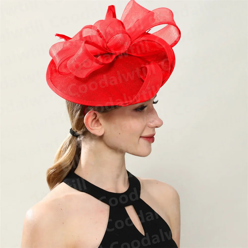 Hot Pink New Fascinator Wedding Women Hat Derby Race Ladies Headpiece Bride Wedding Chic Pillbox Fascinator Hair Accessories