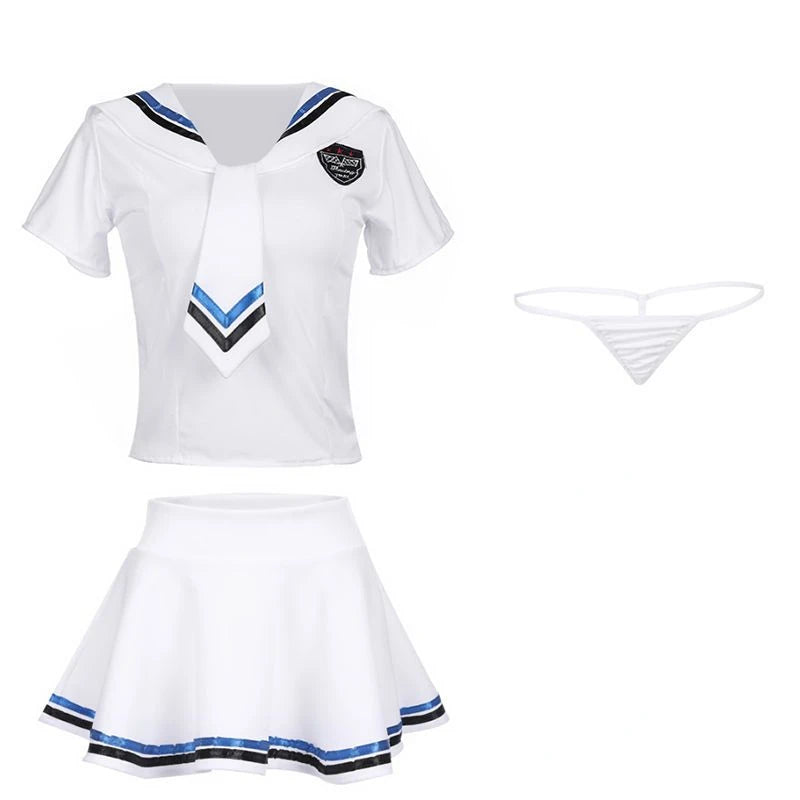 Sexy College Style JK Student Uniforms Schoolgirl Costumes Women's Tops Miniskirt Pajamas Naughty Erotic Lingerie Cosplay Sailor