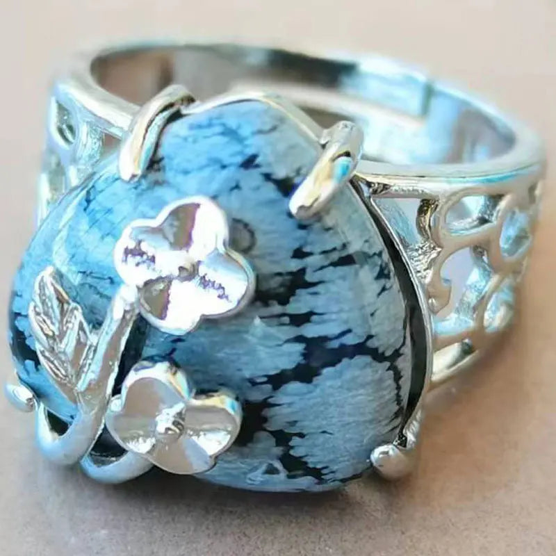 Opal Heart Women Men Ring 7~12" (us) adjust PWB1213