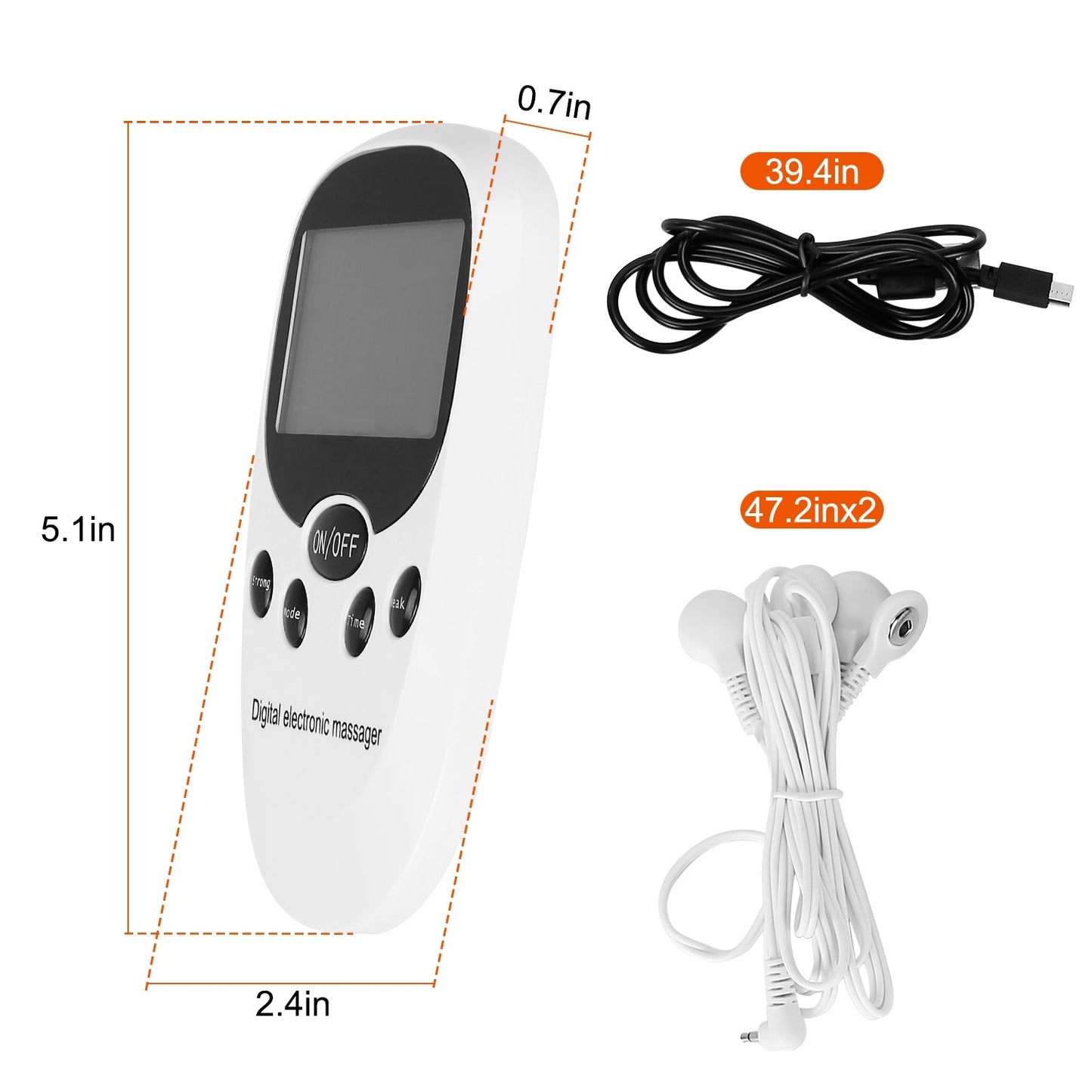 1Pc Electric Muscle Stimulator Dual Channels With 8 Electrode Pads
