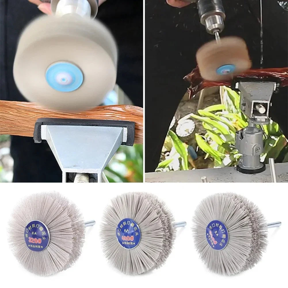 80mm Grinding Wheel Brush Nylon Polishing Abrasive Rotary Woodwork Metal Stone Head Grinder Polishing Brush 80-600 Grit