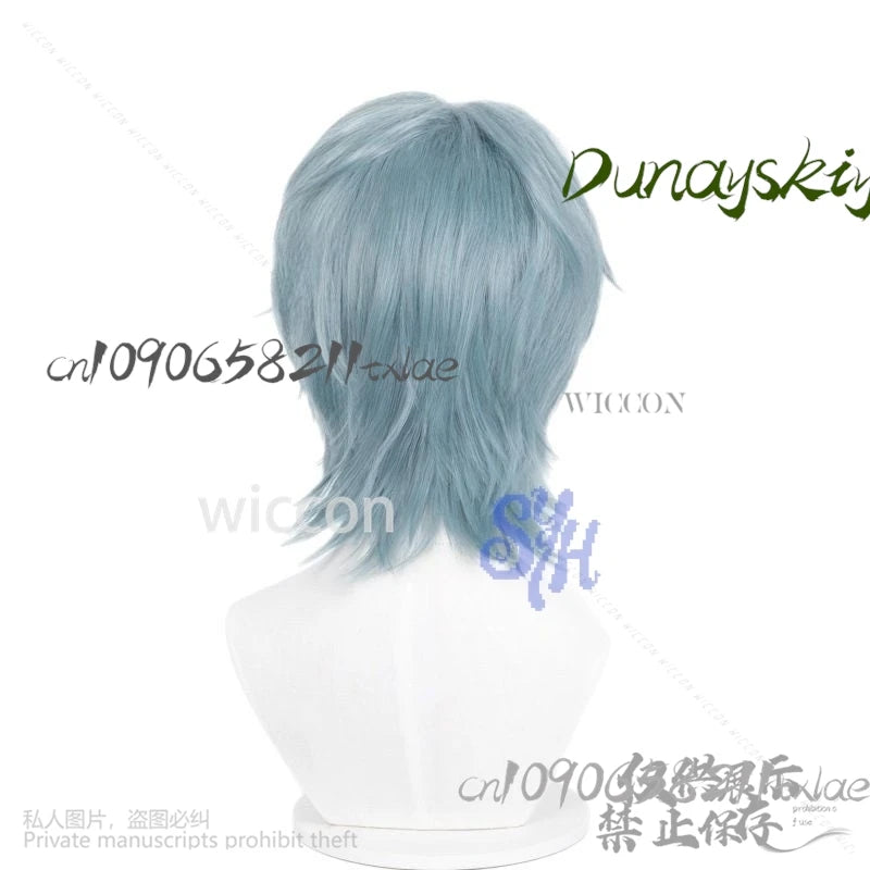 Saja Boy Mystery Huntrix KPop Demon Hunters Cosplay Purple-gray Synthetic Short Straight Hair Wigs Curling Accessories Halloween