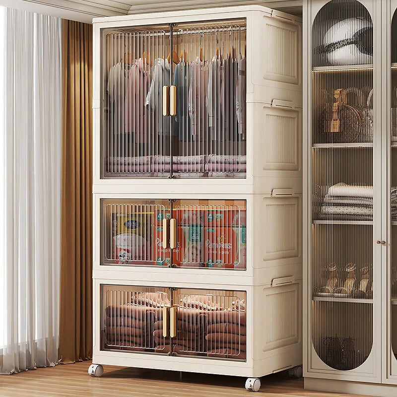 Wardrobe Clothes Closet Bedroom Furniture Storage Cabinet Foldable Wardrobe Plastic Cabinet Armario De Ropa Storage Cabinet