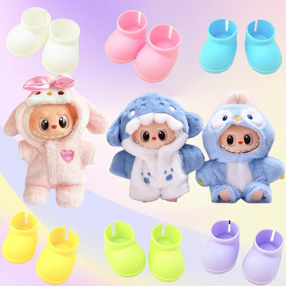 Clothes For Labubu 17cm II Idol Dolls Sitting Party The Monster Outfit Accessories Clothing Kids Gift Cute Penguin Baby Jumpsuit