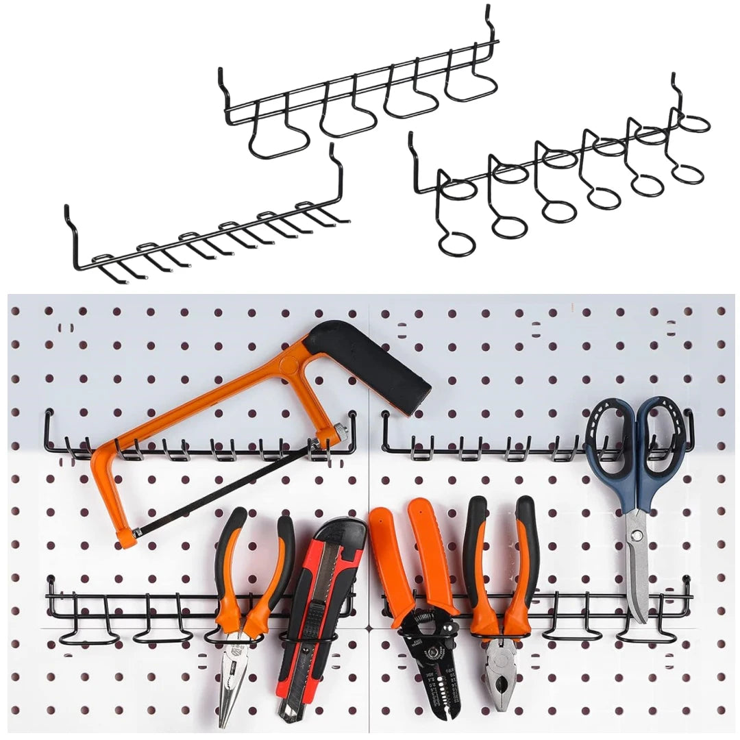 3pcs slat wall pegboard tool storage rack, hammer, brush, screwdriver and Pegboard Accessories storage kits