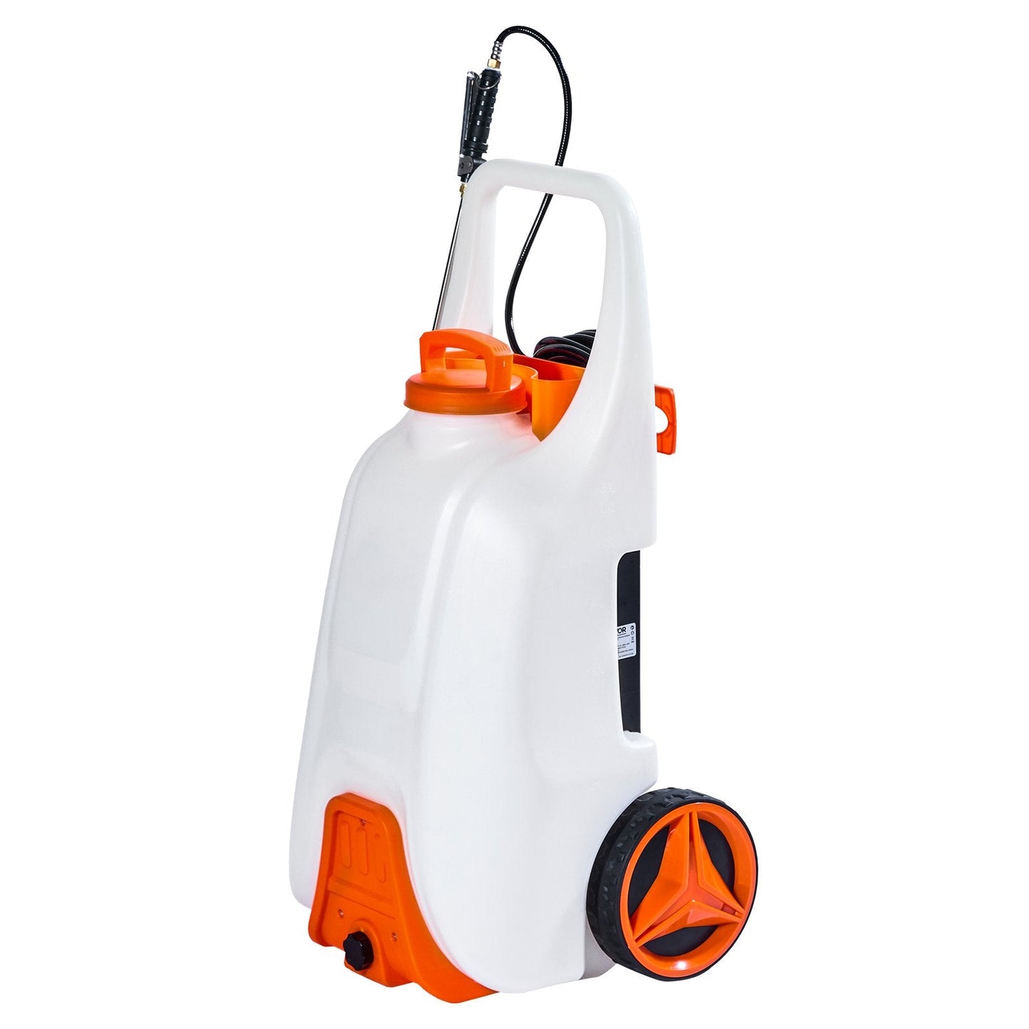 13.1Gal Battery Powered Sprayer With Cart Wheeled 0-80 PSI Electric