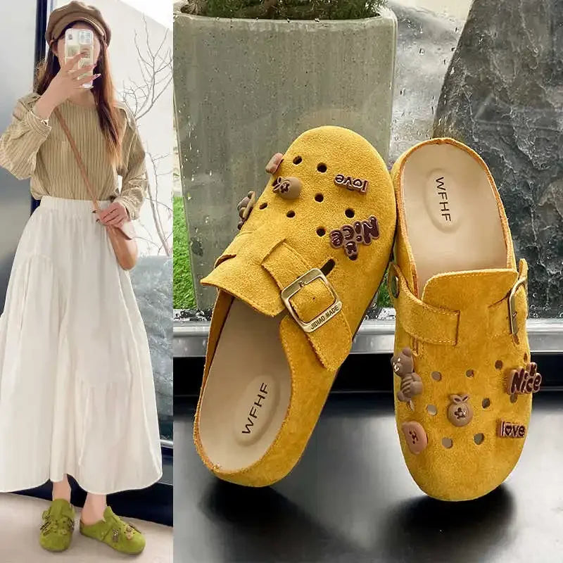 Backless Ribbon Sneakers Sandals For Women Slippers For Women's House Couple Shoes Sports Unique High Brand New Style