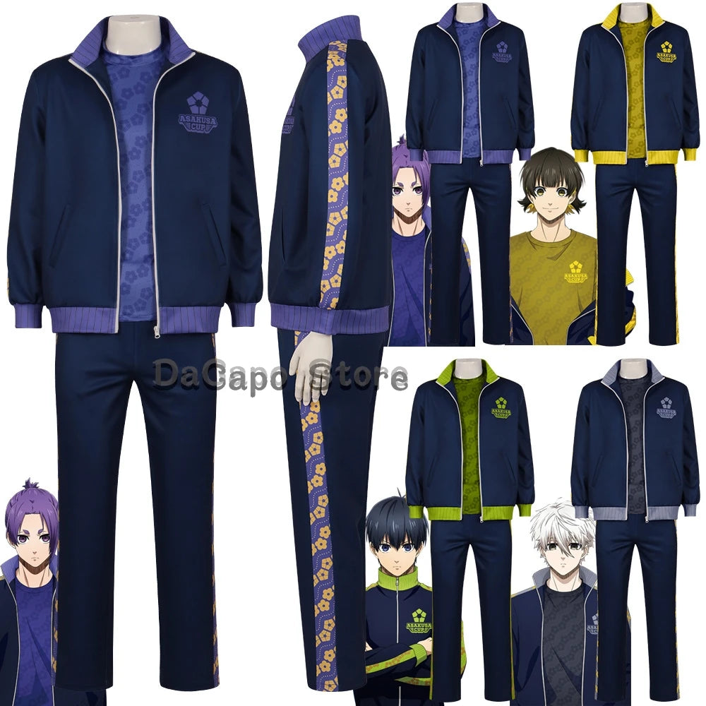 Blue Lock Yoichi Isagi Cosplay Costume Meguru Bachira Seishiro Nagi Reo Mikage Cosplay Coat Pants Sportswear F
