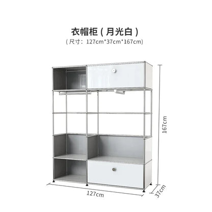 b7+  Nordic medieval cream wind small apartment display cabinet stainless steel module furniture decorative cabinet
