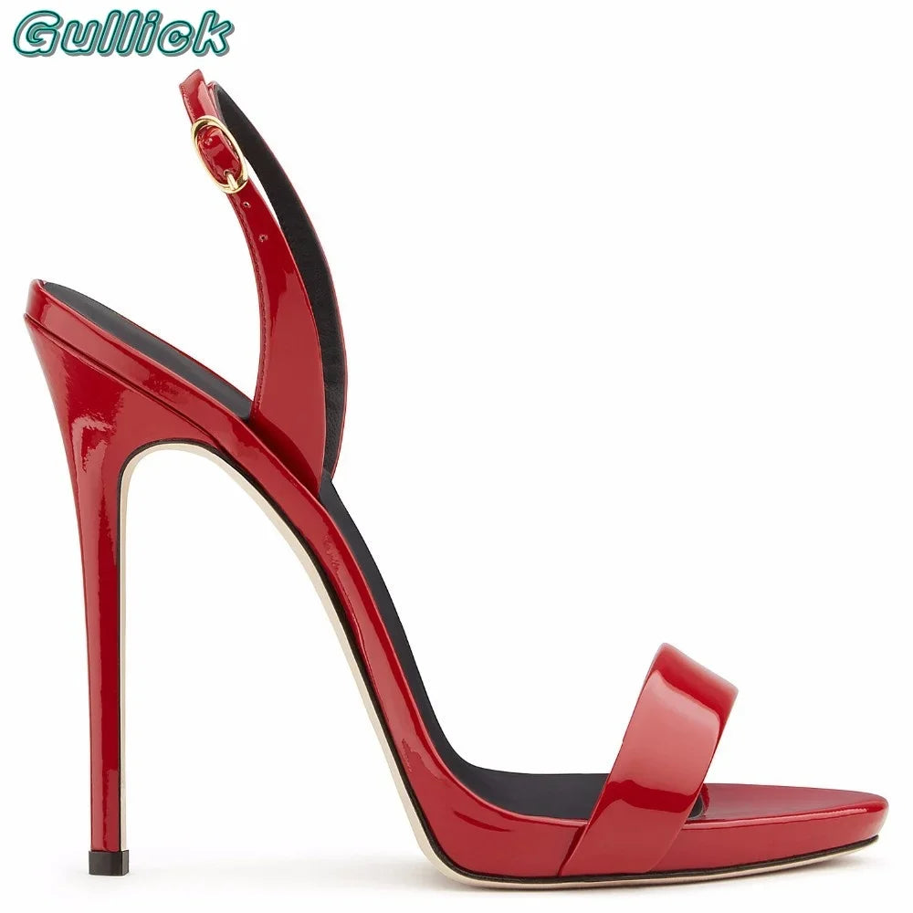 Slingback Rose Gold Sandals Open Toe Stiletto High Heel Buckle Strap One Strap Summer Shallow Sexy Women Dress Party Shoes