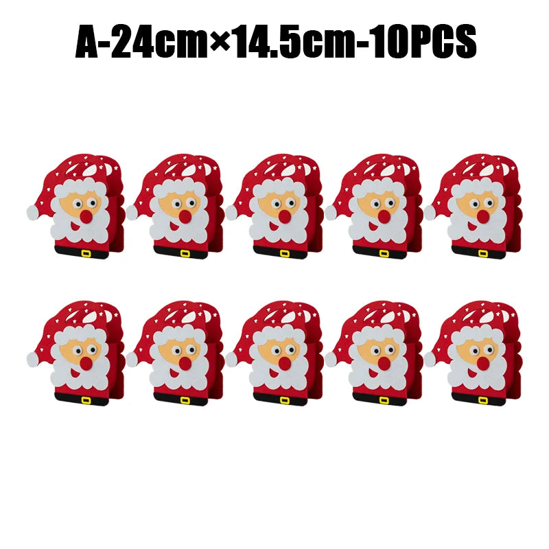 2024 New Christmas gift bag creative felt cloth children's candy gift bag Christmas Eve portable apple bag