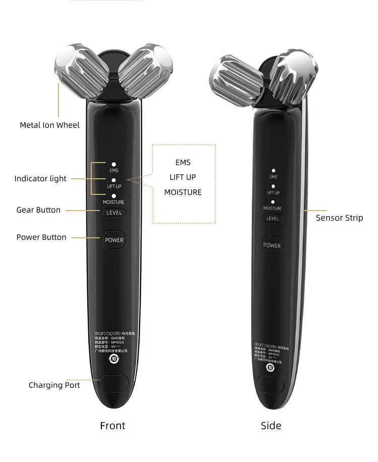 Lifting facial massage vibration roller tightening V-face slimming instrument