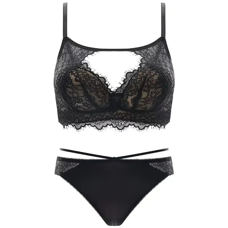 French Sexy Lace Lingerie, Women's Anti-sagging and Beautiful Back Bra Without Underwire  Bra for Women