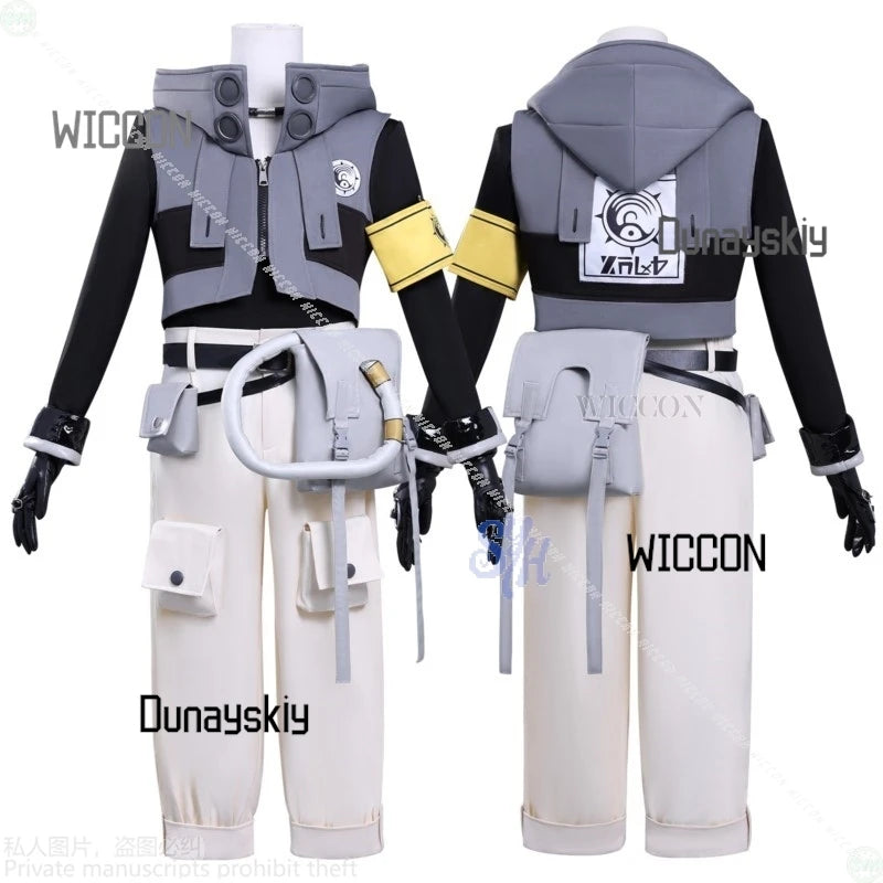 Rudo GACHIAKUTA Cosplay Anime Costume Black Grey Coat Punk Fashion Uniform Y2K Black White Gradient Wigs Halloween Christmas Cos