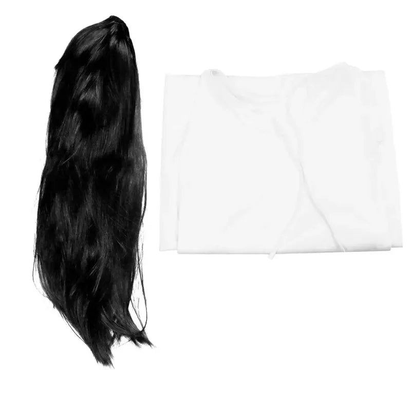 A2025 New Bride Dress Zombie Suit Scary Sadako Costume White Womens Ghost Halloween C ★ HAxiba.