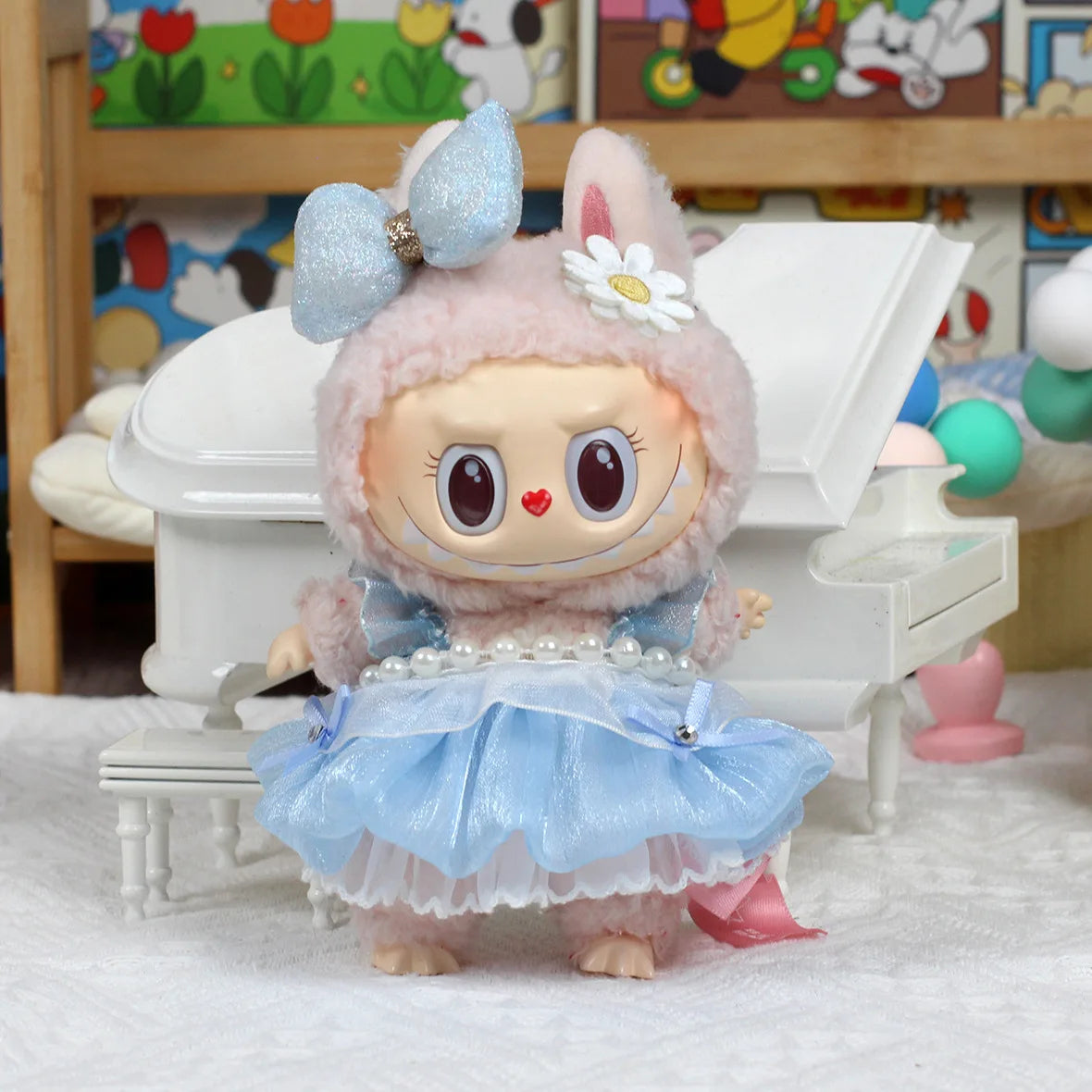 Modern Style 17cm Labubu Baby Clothes Series Doll Outfit Macaron Baby Doll Clothing Set for Collectible Figures