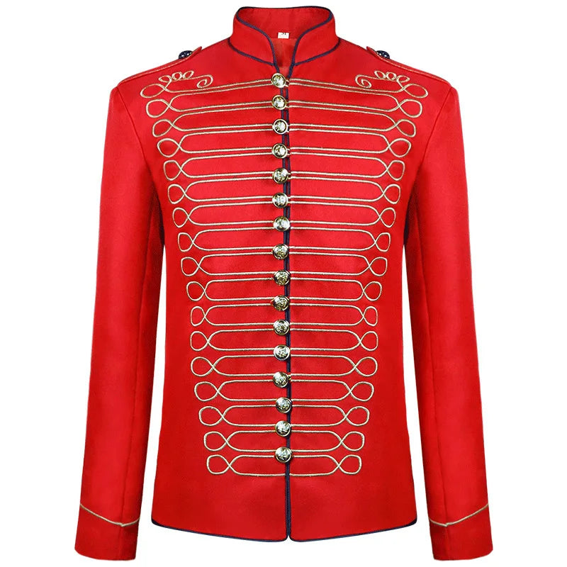 Halloween New Medieval Punk Men's Jacket Coat Military Drum Set Coat Clothing Tailcoat
