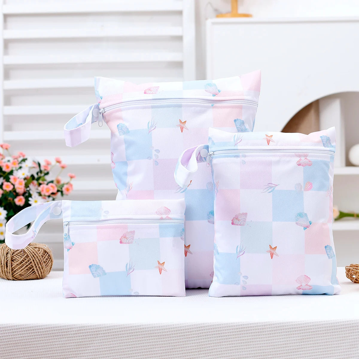 3pcs Different Size Waterproof Wet Bag Wet Dry Bags For Baby Cloth Diapers&Breast Pump Part Organizer For Swimsuit Wet Clothes