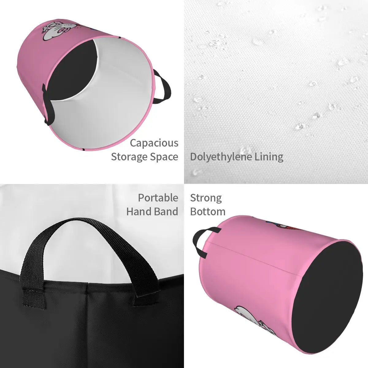 Custom Hello Kitty Laundry Basket Collapsible Large Clothes Storage Bin Cartoon Character Baby Hamper