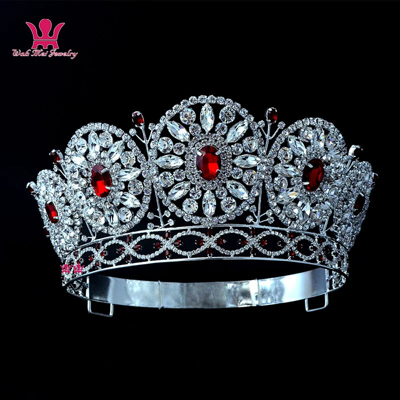 Hairdressing adjustable heads made by high-end rear crown, red stone hand made of red hair, Miss Global Beauty Pageant