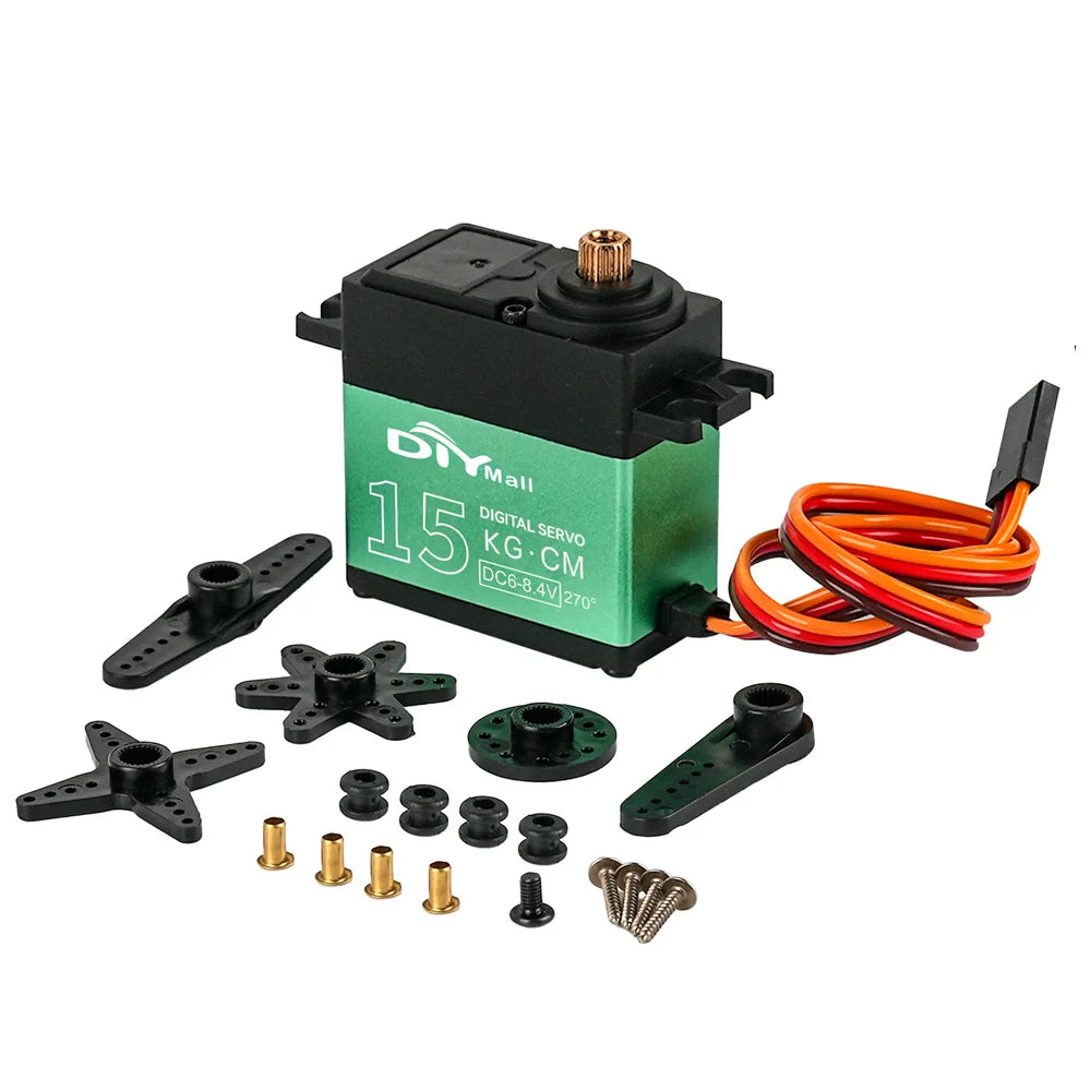 15kg TD-8815MG Digital Servo Carbon Brush Motor Metal Gear 180°/270°/360° Servos for RC Robot Car Aircraft Model Toy Power Parts
