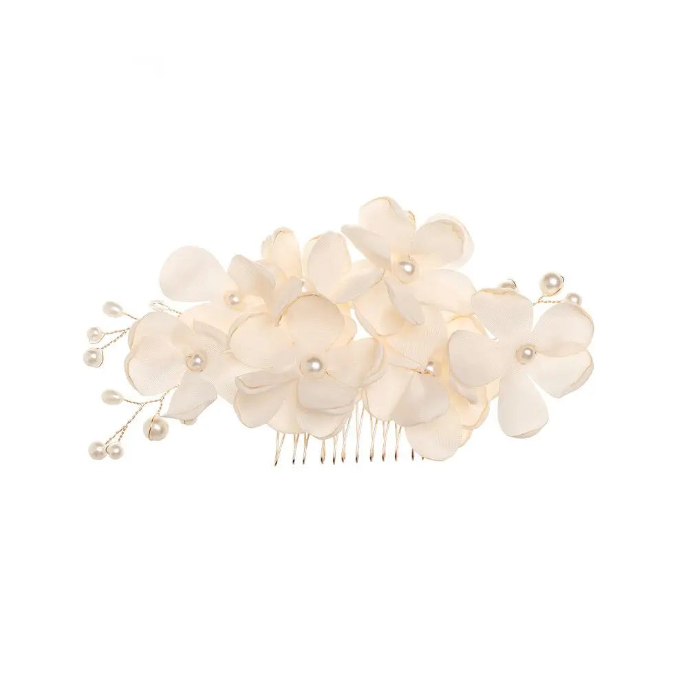 Flower Hair Comb Elegant Bridal Crystal Hair Ornaments Rustic Wedding Floral Women Flower Leaf Hair Comb Brides Hair Accessories