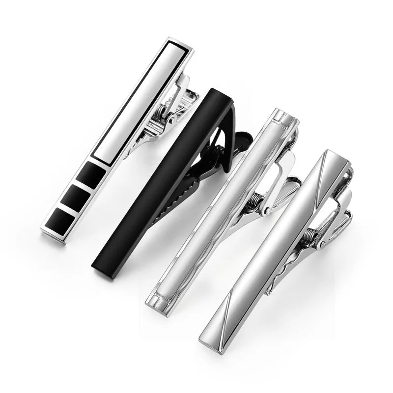 Tie Clip For Men Business Party Minimalist Tie Clips And Cufflinks To Man Shirt Gift Box Jewelry Men's Cuff Man Fashion Lawyer