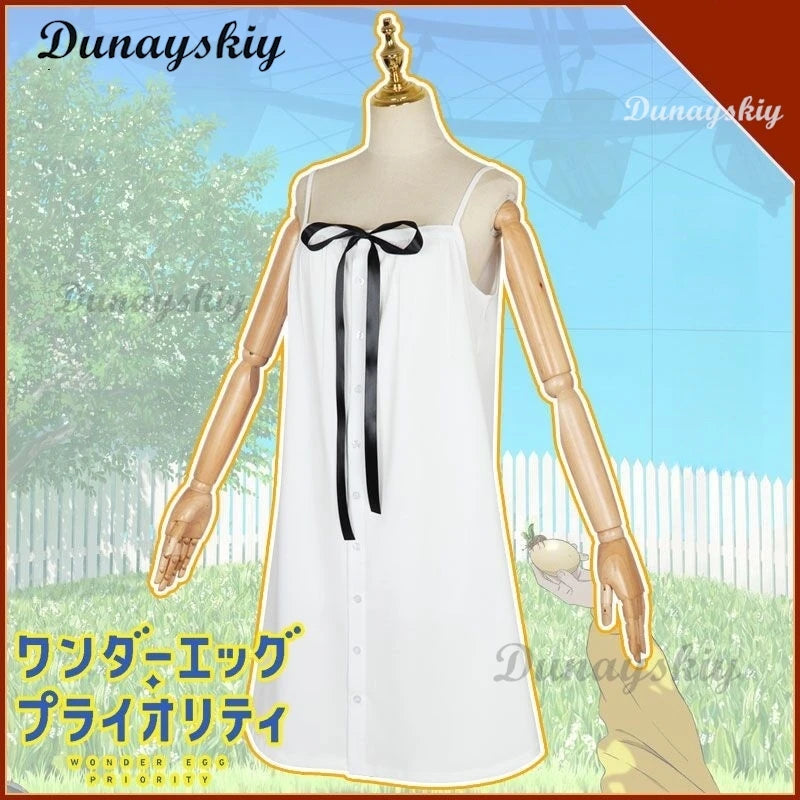 Friel Cosplay Anime Costume Wig White Dress Lolita Daily Wear Cos Hair Orange Full Set Suit Halloween Party