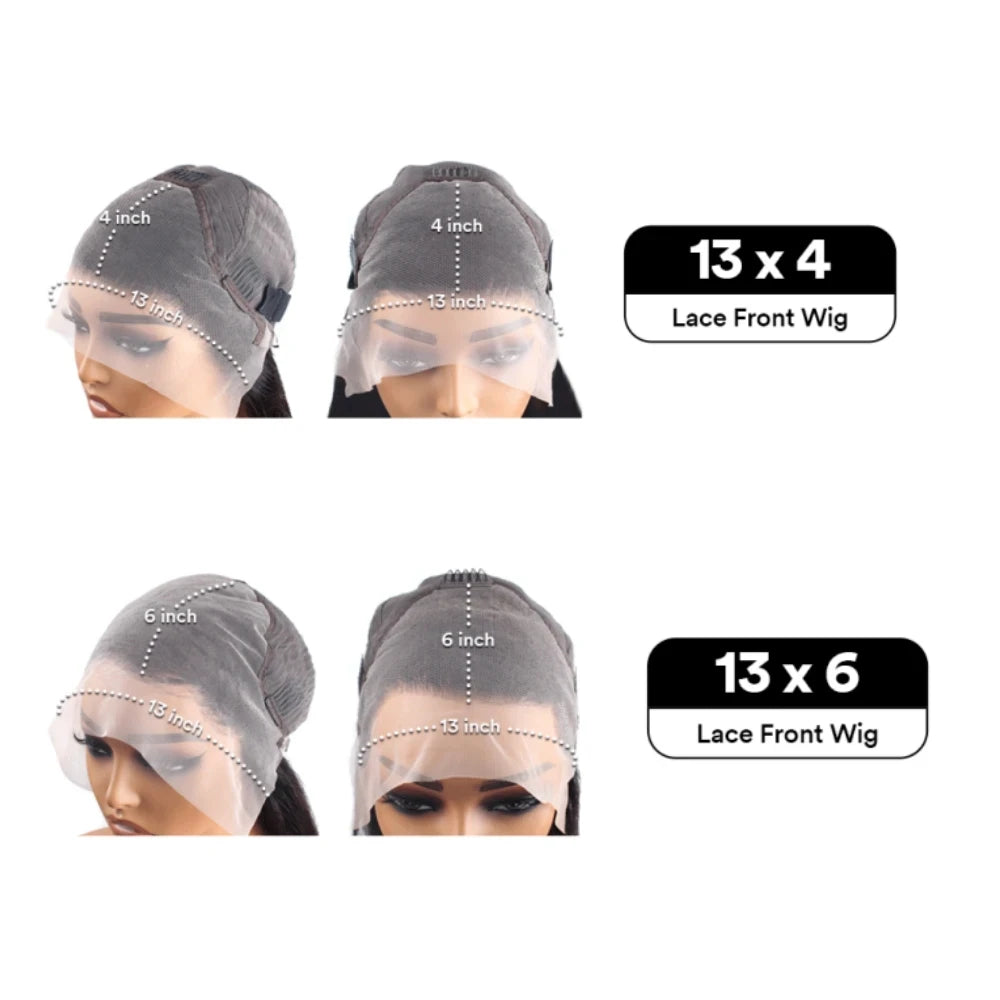Body Wave Human Hair Wigs 13x6 Lace Frontal Wigs Brazilian 300% Density Transparent HD Natural color Lace Front Wigs For Woman
