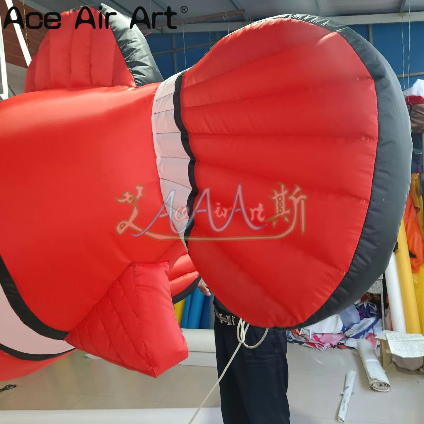 Hanging Large Inflatable Clownfish Sea Animal Model Air Blow Up Tropical Fish Balloon For Dining Room Ceiling Decoration