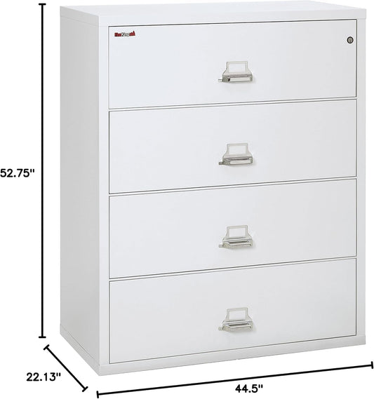 White 4 Drawer Fire Safe Lateral File Cabinet 1 Hour