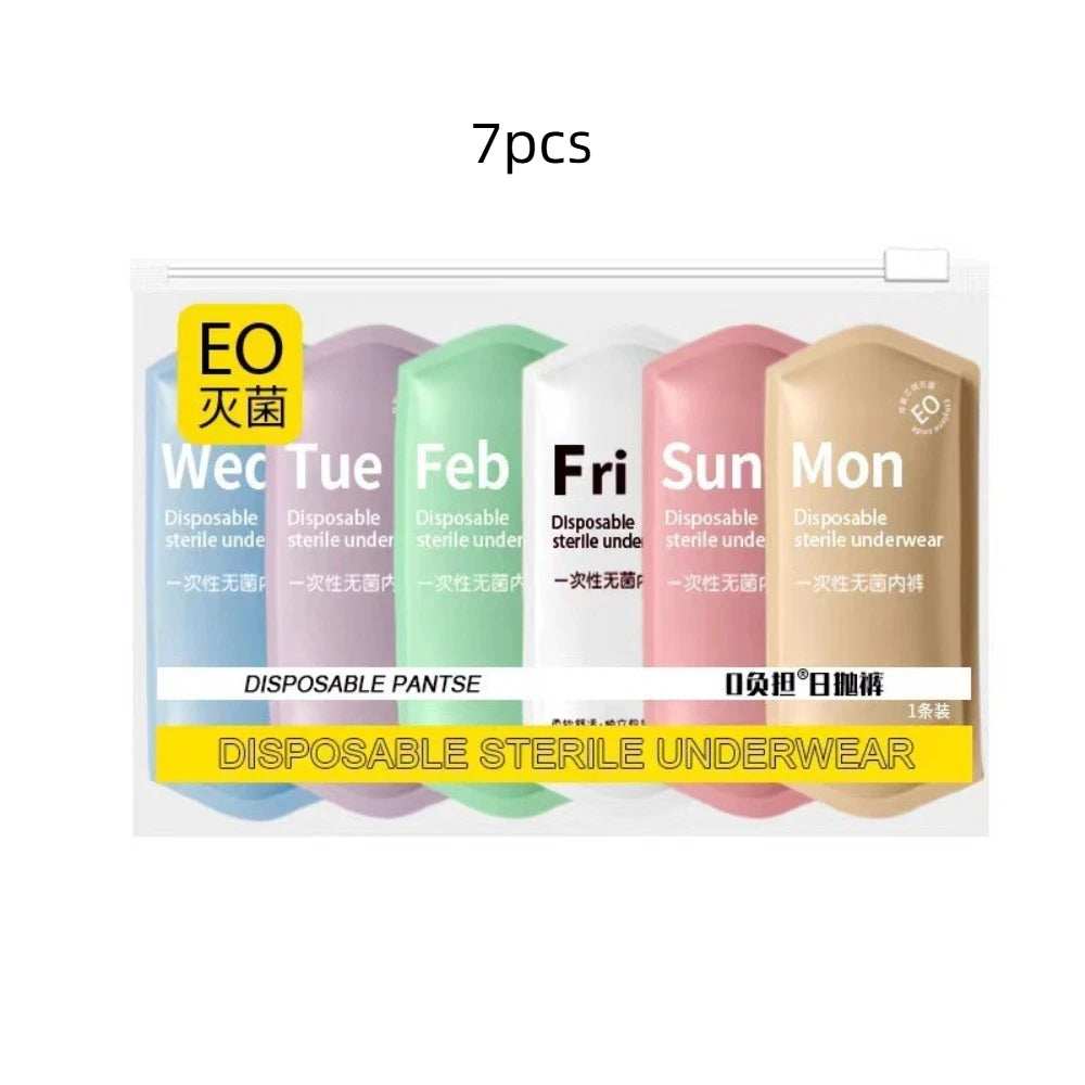 5/7Pcs Traceless Women's Disposable Panties Mid Waist Plus Size Lace Seamless Briefs Underpants Lingerie Underwears for Women