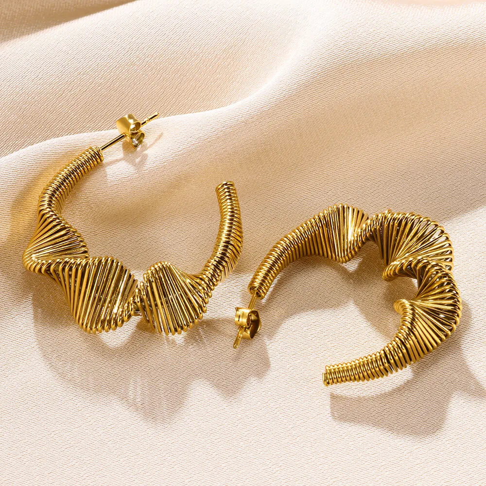 Bow Earring Butterfly  Aretes Stainless Steel Earrings For Women Spring Coil Twisted Earring Brincos Christmas Party Jewelry