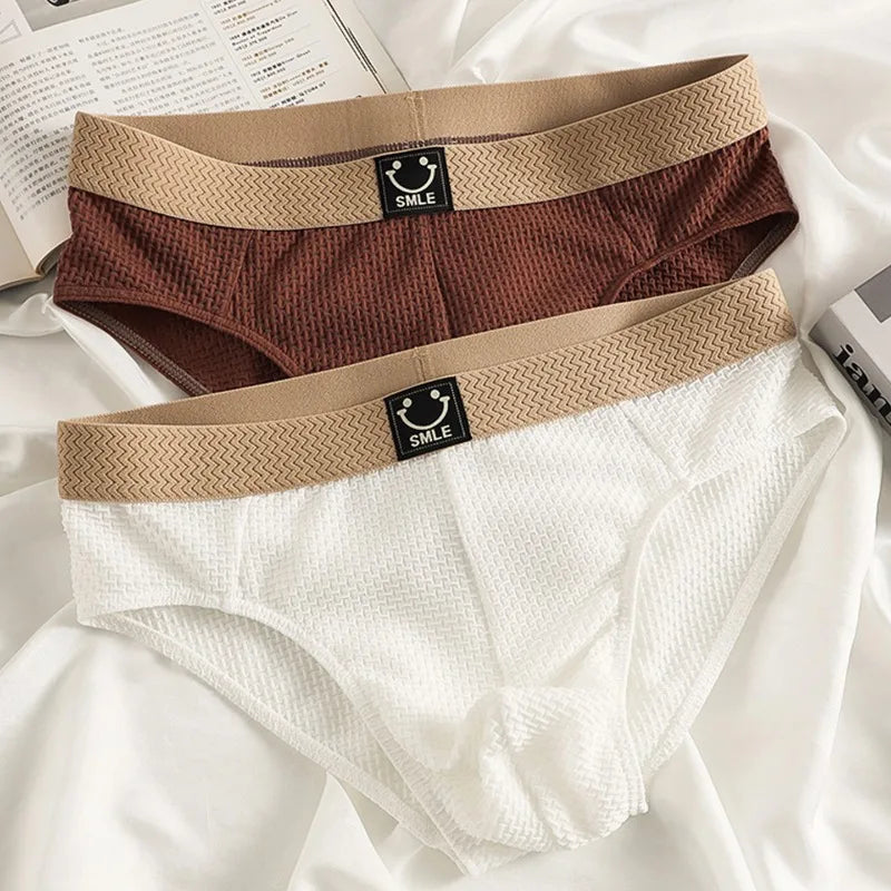 Men Ice Silk Underwear Bulge Pouch Briefs Man Sexy Panties Breathable Underpants Soft Lingerie Male Comfortable Knickers