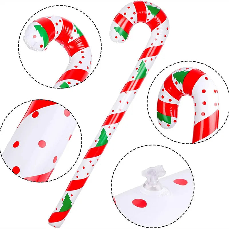 Christmas decoration inflatable santa cane PVC Lollipop balloon holiday decoration home printing Christmas candy cane toy gift