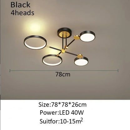 Nordic Minimalist LED Ceiling Light Creative for Living Room Bedroom Decoration Aluminum Fashion Art Lighting Fixtures Lustre
