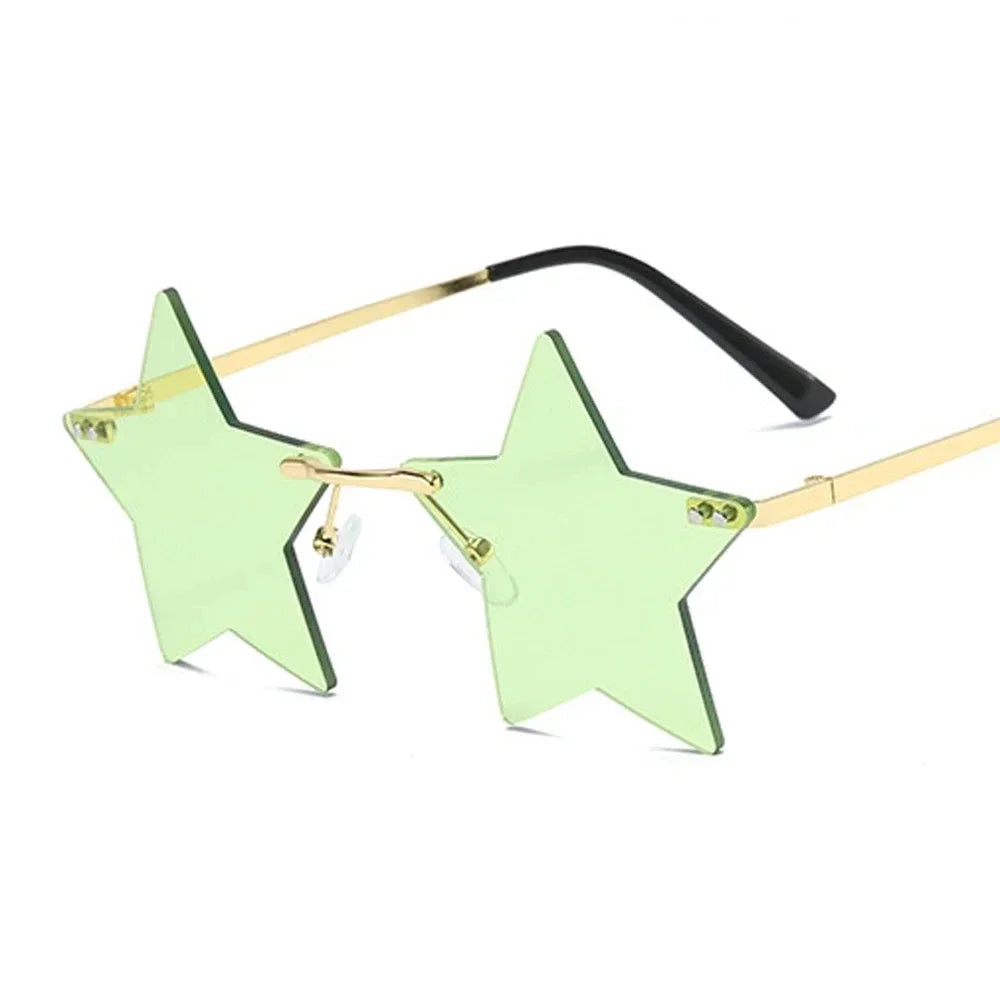 Star Shape Sun Glasses Funny Pentagram Eyewear Eyeglasses Christmas Decoration Party Glasses Rimless Sunglasses