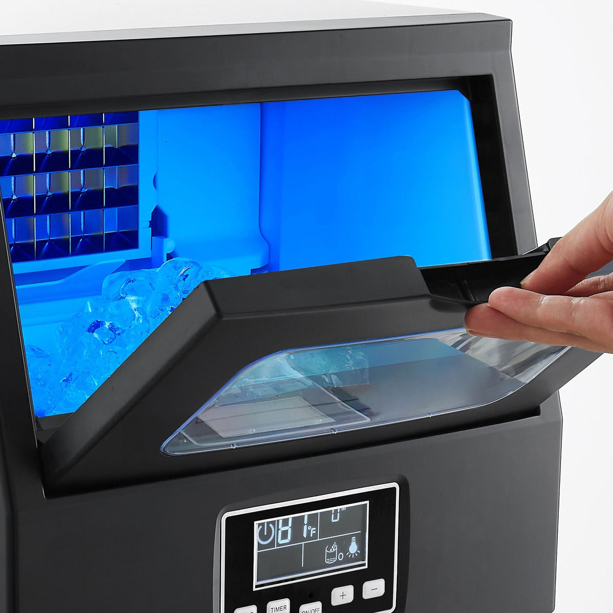 Commercial Ice Maker Machine, 80 lbs/24h with 12Lbs Storage, 32 Cubes