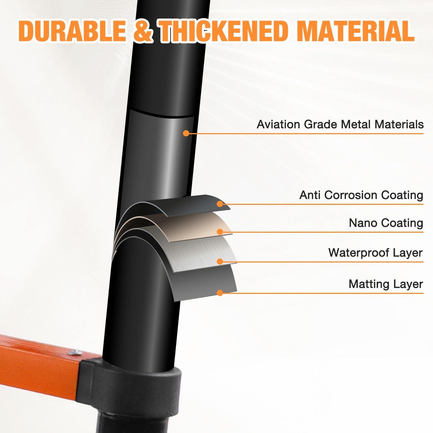 Telescopic Roof Ladder, Heavy-Duty Stainless Steel with Anti-Slip