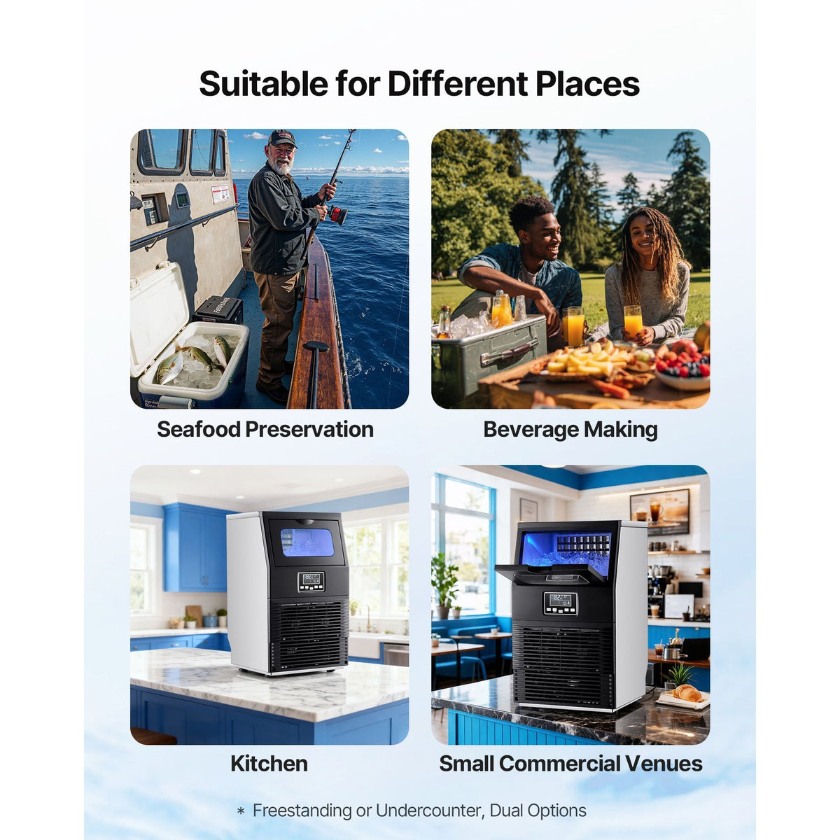 Commercial Ice Maker Machine, 80 lbs/24h with 12Lbs Storage, 32 Cubes