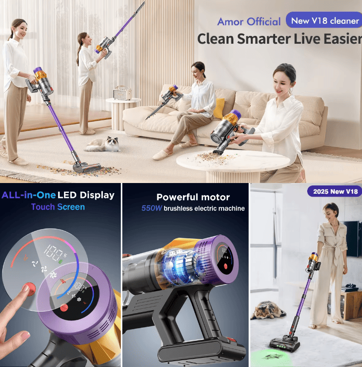 PSV20-6P  25KPa Powerful Wireless Vacuum Cleaner-Ideal for Vehicles,