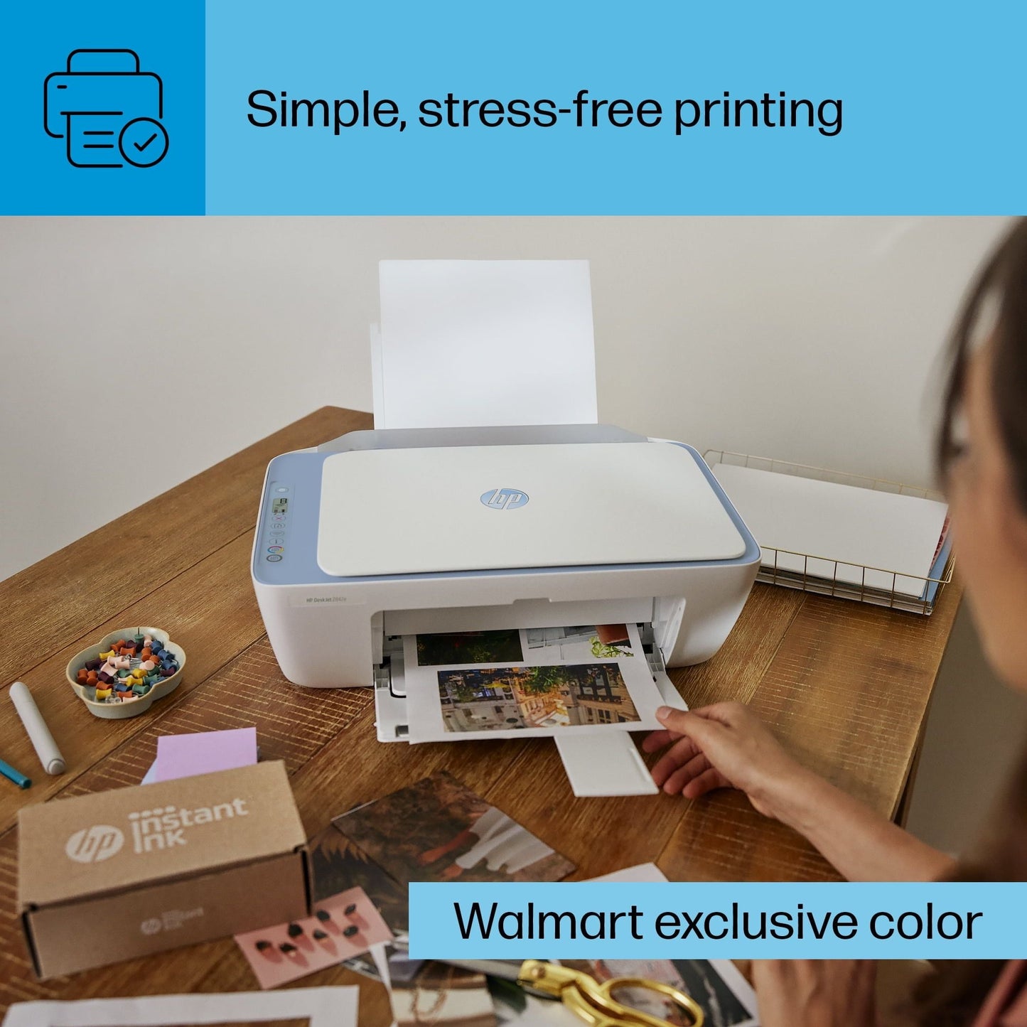 DeskJet 2842e Wireless All-in-One Color Inkjet Printer (Blue),