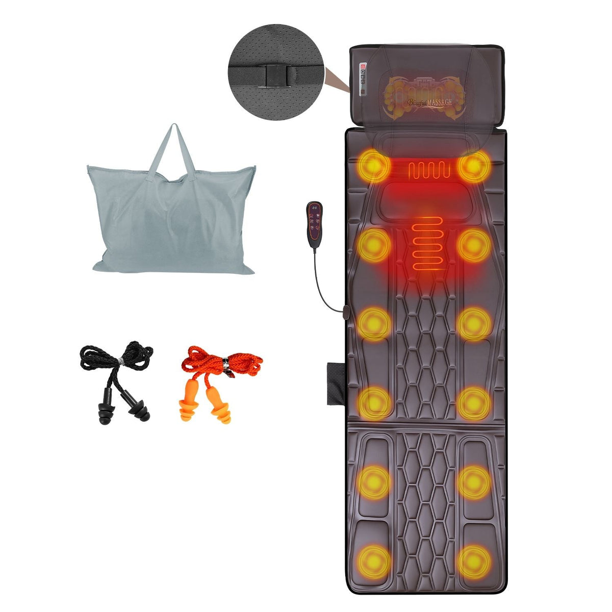 Flannel / PU Material Options - 1 Pc Full Body Massage Mat