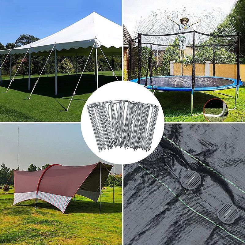 50PC 1.57inch*10inch Lawn Turf Spikes, Shade Netting Spikes, Pipe