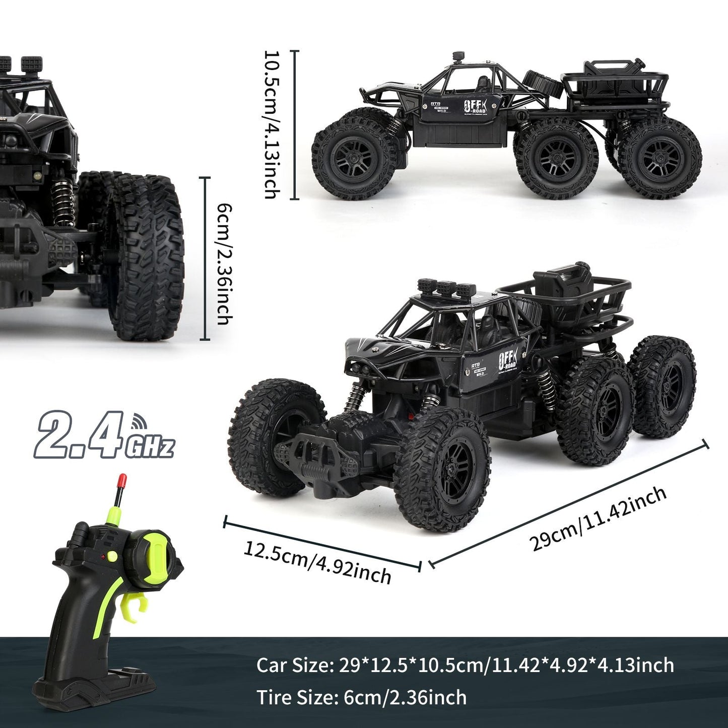 All-terrain Electric Toy Car, Alloy Car, 1:20 Scale Model Car, 2.4GHz