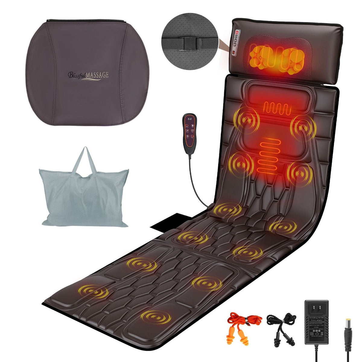 Flannel / PU Material Options - 1 Pc Full Body Massage Mat