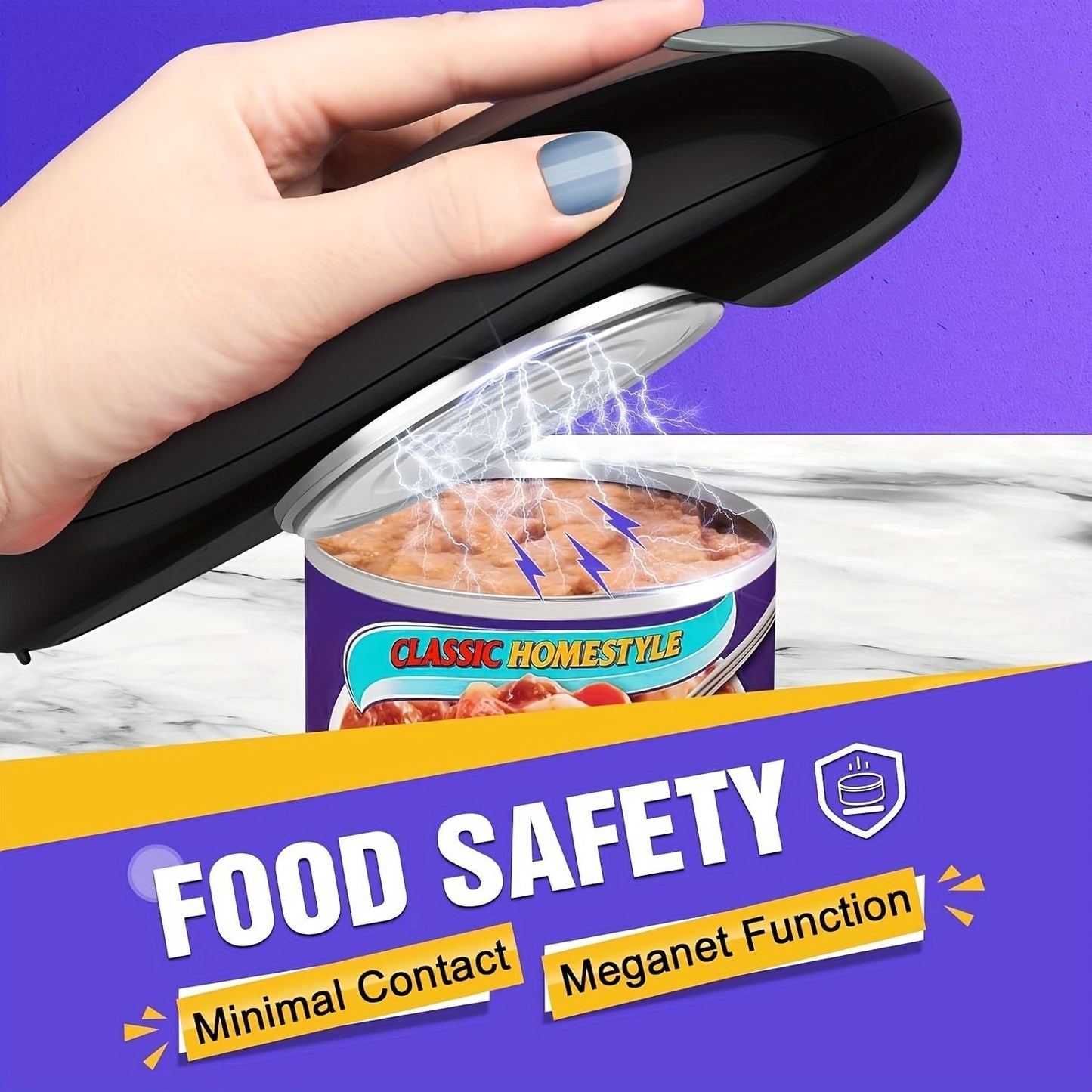 Automatic Electric Can Opener Machine  Portable Hand Free Can Opening