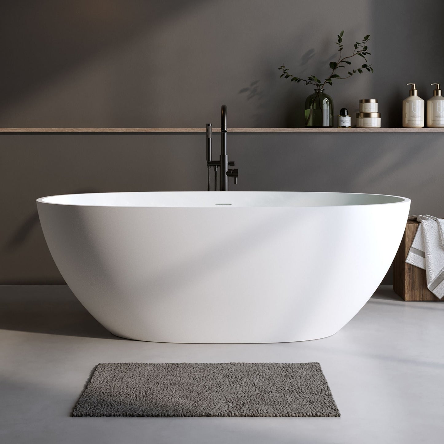 70.8″Solid Surface Matte Tub, Solid Surface Soaking Tub, Stone Resin